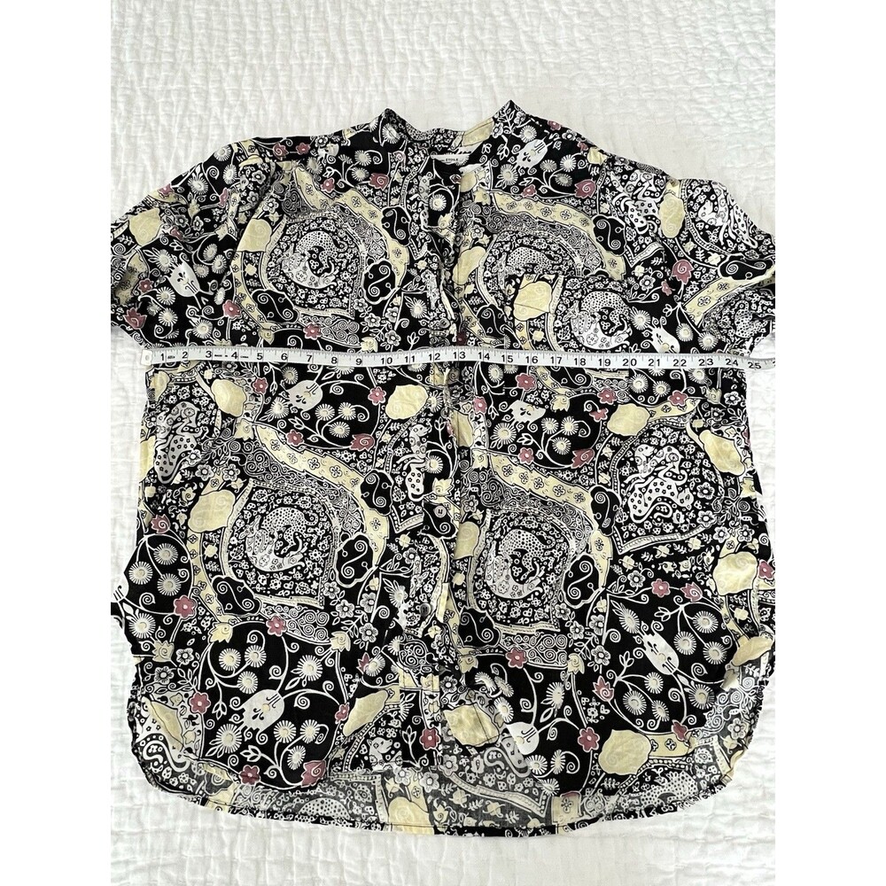 Isabel Marant Etoile Blue Mixed Paisley Print Buttondown Top Size 40/8 EUC - Picture 8 of 9